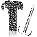 Gueevin 50 Pcs Christmas Candy Cane Pen with Black Ink Snowman Umbrella Cane Ballpoint Pen Bulk for Christmas Gifts Xmas Party Favors Supplies (Black White)