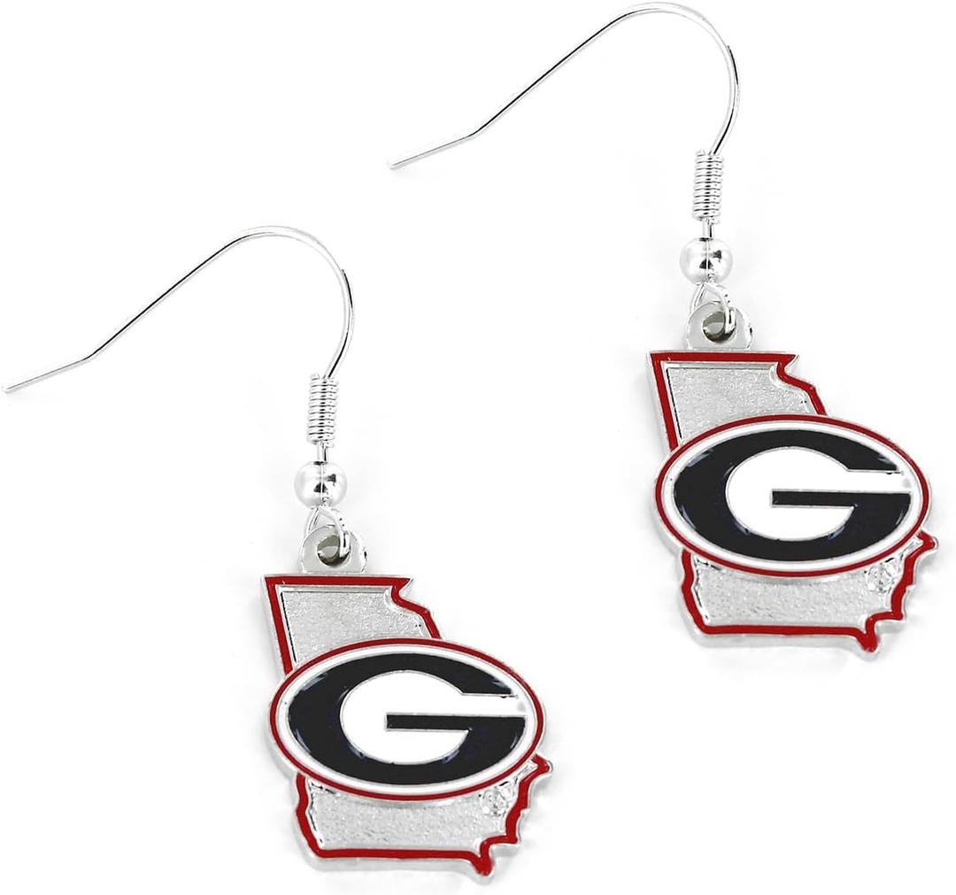 aminco NCAA unisex-adult Earrings (One Size, Georgia Bulldogs)