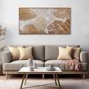 Minimalist Wall Art for Living Room - Beige Modern Wall Art | Large Framed Boho Canvas Painting | Contemporary Neutral Pictures for Bedroom Above Bed | Artwork Decor 20×40IN