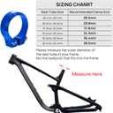 FIFTY-FIFTY Bike Seat Post Clamp, Aluminum Alloy Bicycle Seatpost Collar, 28.6/29.8/31.8/34.9/36.4/38.6mm Bicycle Seat Tube Clip for Most MTB, Road Bikes (34.9mm, Blue)