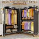 Clothes Rack With Cover, Heavy Duty Clothing Rack for Hanging Clothes,  35.4"x17.1"x71.8", Black