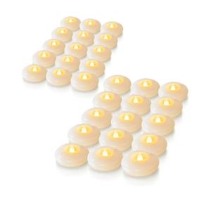 Homemory 48 Pack 3” Flameless Led Floating Candles, 200 Hour White Battery Operate Waterproof Tealights for Cylinder Vases, Centerpieces at Wedding Decor, Party, Pool