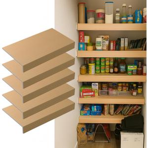 5 Pack 30x16in Wire Shelf Cover for Pantry, Closet, Kitchen Waterproof PVC Wood-Look Wire Rack Covers for Shelves, Multiple No-Tool Installation, 30x16x2in