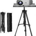 Vamvo Projector Mount, Portable Adjustable Projector Stand, Aluminum Tripod Mounts, Floor Stands Holder, Laptop Mounts, DJ Equipment Holder Mount, Suitable for Home Theater or Stage (Black)