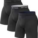 Pair of Thieves Super Fit Long Boxer Briefs for Men - Ultra Soft, Breathable, Quick-Dry Underwear 4-Way Stretch (2 & 3 Pack) (XX-Large, Black)