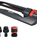 Eden 94105 Weighted Oscillating Sprinkler | Covers Up to 3,600 sq. ft., 16 Precision Nozzles, Adjustable Range, Flow Control, Turbo Drive Motor, Quick Connect Bundle