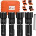 XEWEA 9PCS Lug Nut Extractor Set, 1/2" Drive Impact Bolt Remover Socket Tool, Wheel Lock Removal Kit, Easy Out Extractor Set for Damaged, Frozen, Rusted, Rounded-Off Bolts, Father's Day Gift
