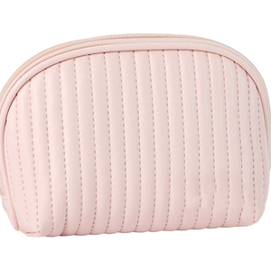 Cute Makeup Bag Mini Cosmetic Pouch for Women Small Quilted Beauty Bag Handy Zipper Pouch Cosmetic Bag Cosmetic Bag A Pink