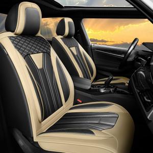 Car Seat Covers for Hyundai Tucson 2010-2025 2026 Beige & Black | Full Set 5 Seat - Premium LeatherWaterproof Breathable, Scratch-Resistant & All-Weather Seat Cushion Protector