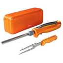 Electric Knife,Electric Carving Knife Set with Two Serrated Stainless Steel Blades,Carving Fork,with Non Slip Handle,Safety Lock and Storage Case for Meat,Bread Fish,Other and Foods 