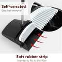 Broom with Dustpan Combo Set 54 Long Handle Household Dust Pan for Home Office Kitchen Cleaning Black & Grey