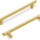 Lardmon 10 Pack Brushed Gold Modern Cabinet Pulls 6.5 Inch(165mm) Total Length | 5 Inch(128mm) Hole Center Bar Pulls Kitchen Cabinet Handles Solid Drawer Pulls Heavy Duty Kitchen Cabinet Hardware
