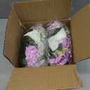 NUPTIO Flower Wedding Centrepieces for Tables - 2 Pcs 9.5in Diameter Lilac & White Artificial Flowers Rose Ball for Centerpieces Table - Fake Rose Arrangements for Weddings Birthday Party Decor