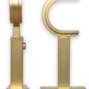 BlastHome Luxury Adjustable Curtain Rod Brackets  Premium Quality Heavy Metal Replacement Accessory  Signature Collection, Set of Two  Fits Up to 1 1/4" Diameter Curtain Rods  Brushed Gold