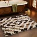 LUMI Bathroom Rugs, Soft Absorbent Bath Mat for Modern Home Decor, Non-Slip Quick-Dry Bath Rug, Machine Washable Floor Mat for Shower and Tub, Entryway, 24"x36", Brown
