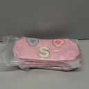 3 x Initial Makeup Bag with Mirror & Hair Scrunchies, Personalized Monogram Custom Cosmetic Bag Travel Toiletry Pouch, Birthday Gifts for Her Women Bridesmaid Teacher (S)