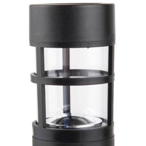 Solar Black Outdoor Integrated LED Landscape Path Bollard Light, Pack of 7