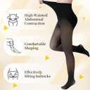 Delcast 2 Pairs Fleece Lined Tights WomenFake Translucent Thermal Sheer Thick Pantyhose Leggings for Winter (Black, M)