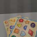 GRINNNIE Wooden Montessori Toddler Puzzles for 3 4 5 Years Old, 3 Pcs (Number, Letter, Shape) Kids Preschool Educational Peg Puzzle Set (Small)