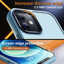 3 x for iPhone 12 Phone Case, Shockproof for iPhone 12 Pro Case, Military Grade Drop Protection, Protective Hard Back Slim Translucent Case, Sierra Blue
