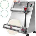 VEVOR Pizza Dough Roller Sheeter, 3-15 Inch Automatic Commercial Pizza Press, 390W Electric 260 Per Hour Dough Roller, Stainless Steel Adjustable Thickness Dough Machine, for Pasta Maker Equipment