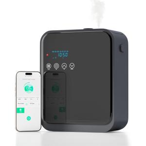 Smart Scent Air Machine for Home,1500 Sq. Ft Coverage Waterless Essential Oil Diffuser with Cold Air Diffuser with App Control,Hotel,Spa, Office Collection Diffuser, Waterless Whole House (Black)