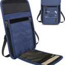 Travel Neck Wallet RFID Blocking  Hidden Passport Holder & Anti-Theft Money Pouch for Men & Women, Lightweight Concealed Undergarment Organizer with Adjustable Strap, Secure Document Holder (Dark Blue)