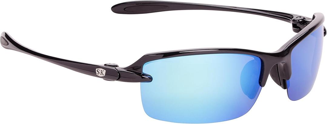 Strike King Plus Sabine Polarized Sunglasses (Shiny Black Frame/Multi Layer Blue Mirror - Gray Lens)