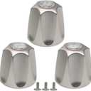 Biaungdo Brushed Nickel Shower Knob Replacement Set of 3, Bathtub Faucet Handles Include Hot and Cold/Diverter Shower Knob for Remodeling Trim