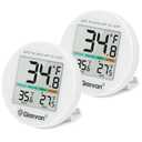 Geevon Small Digital Refrigerator Thermometer 2 Pack, IP65 Waterproof Commercial and Home Use, Max/Min Record Function with LCD Screen, Stand and Magnetic Back, for Fridge, Freezer Scenarios
