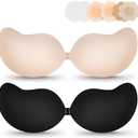 EIDOS Strapless Backless Sticky Push Up Bra - Invisible Adhesive Bra for Women with Nipple Covers 2025, C