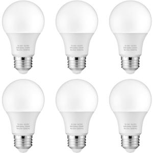 12V LED Bulb 6W(50W Equivalent), Warm White 3000K, 12V-24V AC/DC, 600 Lumens, Non-Dimmable, A19 12V DC LED Light Bulbs, E26 Base, Pack of 6