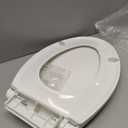 Mayfair Preston Easy to Clean Single Hinge Toilet Seat, Modern Slow Close Plastic Toilet Seat, Made in USA, Elongated, White