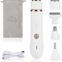 2 x 4-in-1 Facial Hair Removal for Women, Electric Painless Shaver, USB Rechargeable, Lip Chin Cheek Trimmer