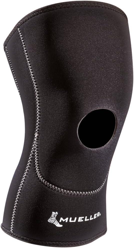 MUELLER Sports Medicine Open Patella Knee Sleeve, Knee Pain Relief Support for Men and Women, Ideal for Arthritis, Sprains, Black (MD/Medium)