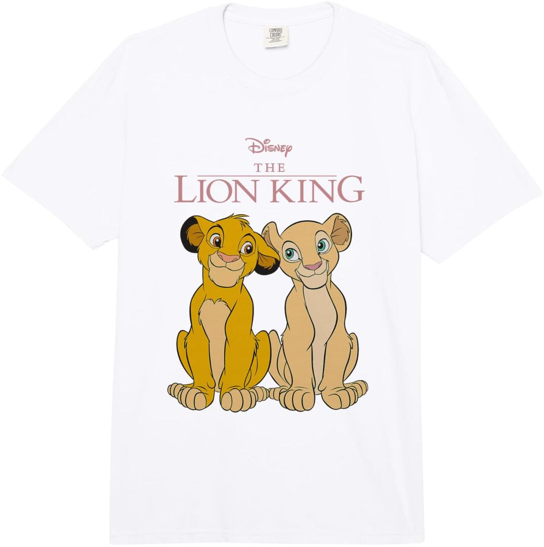 Disney The Lion King Simba and Nala Lovely Smile Comfort Colors Adult Heavyweight T-Shirt