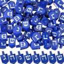 AceOrbit 50 Pcs Hanukkah Mini Resin Dreidel Figurine Blue Hanukkah Ornament Tiny Tabletop Chanukah Dreidel Jewish Holiday Decor, Festival Gift Home Altar Centerpiece