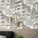Forest Vintage Peel and Stick Wallpaper for Bathroom Waterproof Boho Contact Paper for Cabinets/Drawers Tree Self Adhesive Removable Wallpaper for Bedroom Retro Farmhouse Vinyl 17.3inW 197inL (Beige/Cream/Black)