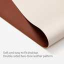 RENMTURE Double-Sided Two-Tone Faux Leather Desk mat Desktop Organization and Accessories Home and Office Large Mouse pad Game and Work (Beige/Brown, 36"x17")