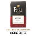 Peet's Coffee, Dark Roast Ground Coffee, 100% Arabica Coffee - French Roast 18 Ounce Bag (EXP 05/31/26)
