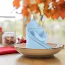 Avalon Kitchen Light Blue Cloth Napkins Bulk (Pack of 24) - 100% Polyester Dinner Linen Napkins Cloth Washable & Reusable - Durable with Hemmed Edges - Ideal for Parties and Weddings (17x17 Inches)