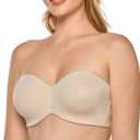 DELIMIRA Women's Strapless Bra Unlined Underwire Minimizer Plus Size Support (40DD, Beige)