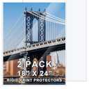 2 Pcs 18" x 24" Rigid Print Protectors Clear Hard Sheet Protectors Heavy Duty Top Loading Crystal Poster Sleeves Picture Frame Hard Plastic Sleeves for Art Prints Photos Documents Blueprint