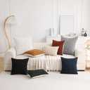 Textured Boucle Pillow Covers 20x20 Neutral Striped Throw Pillows Soft Modern Farmhouse Pillow Cases, 1pc Decorative Accent Square Couch Cushion Cover for Bed Sofa Chair, Dark Yellow