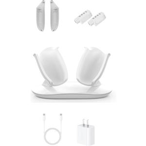 HiBloks Charging Dock for Meta Quest 3 Accessories, 18W Fast Magnetic Charging Station for Oculus Quest 3 and Controllers with 2 Rechargeable Batteries, Wireless Charging & Colorful RGB Light