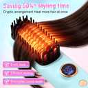 2026 Hair Straightener Brush, Cordless Hair Straightener Brush for Short Hair, Mini Portable Straightening Hair Comb Brush with 9 Temps Fast Heating for Women, Travel Size Hair Styling Tool (Pink)