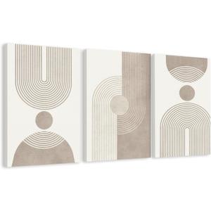 EJPFOGV Triptych Abstract Geometric Wrapped Canvas Wall Art 16x24 inches x3