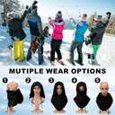 Eurzom 6 Pcs Ski Mask Balaclava for Women Men Warm Winter Fleece Face Mask Hooded Scarf for Cold Weather (Black)