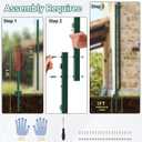 Metal Fence Posts, Splicing 6 FT Green Heavy Duty U Posts, No Dig T Posts for Fences Wire Mesh, Perfect for Temporary Fencing, Electric Fence Wire, Corner Anchor - 16 Packs