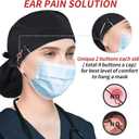 ABAMERICA Scrub Caps for Women Surgical Caps Nurse Hat Functional Ponytail Holder for Long Hair Single or Satin-Lined